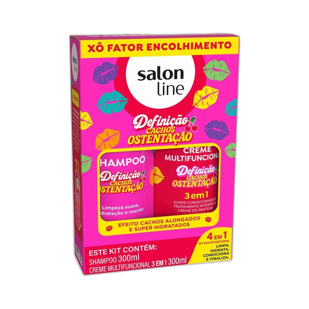 Kit Salon Line Cachos Ostentação posicionado em fundo branco